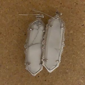 Kendra Scott white with silver earrings
